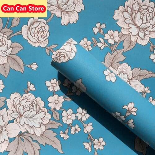 Peel and Stick Wallpaper Decorative Wall Paper Retro Self Adhesive Shelf Liner Roll Peony Floral Removable