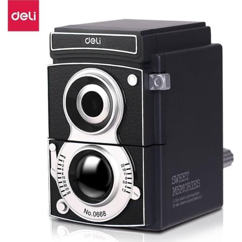 DELI Rotary pencil sharpener pencil cutter Gift Camera cute sharpener knife smooth sharpening school accessories