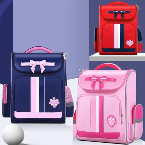 Kids School Bag British Style Fashion Bow Childrens School Backpack for Teen Girls Reduce The Burden Schoolbags Waterproof