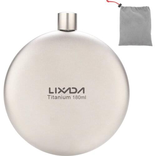 Lixada 180ml Leakproof Titanium Flask Alcohol Whisky Wine Flask for Outdoor Camping Backpacking Wine Hip Flagon with Screw Cap