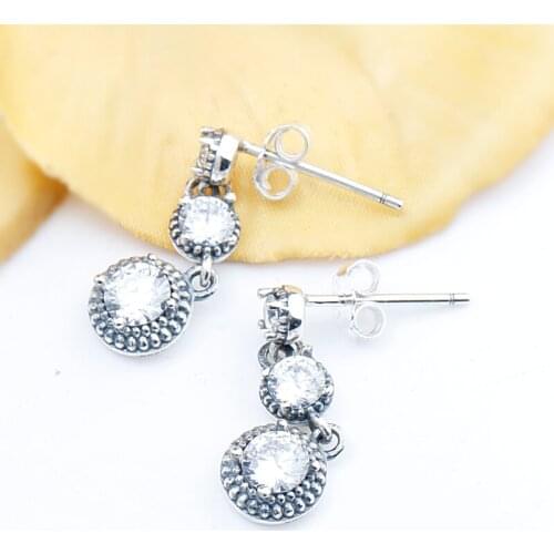 Classic Earrings 925 Sterling Silver for Women Love Forever Elegance, Clear CZ Stud Earrings Fine Jewelry