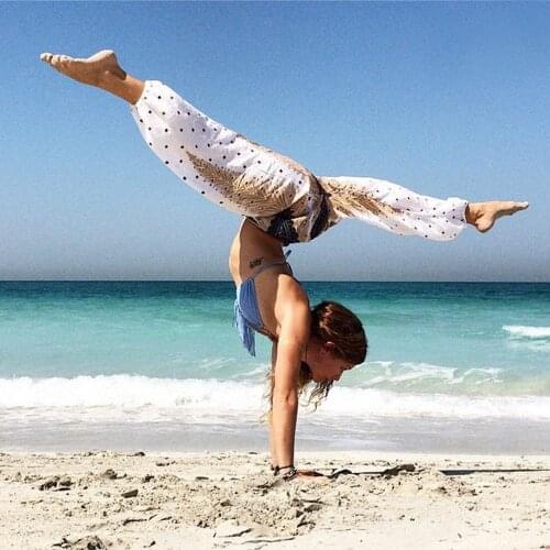 KLV Men Women Thai Harem 2019 Yoga Pilates Pants Women Soft Solid Trousers Boho Festival Hippy Smock High Waist Yoga Pants #4