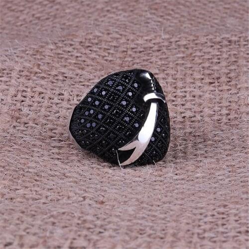 925 Sterling Silver Micro Hazrat Ali Zulfikar Sword Rings Black Zircon Stone Animal Rings For Daily Collocation Fashion Jewelry