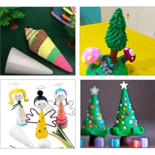 Bonarty Foam Cones for DIY Crafts White Polystyrene Craft Project for Children in Church Preschool Kindergarten at Home