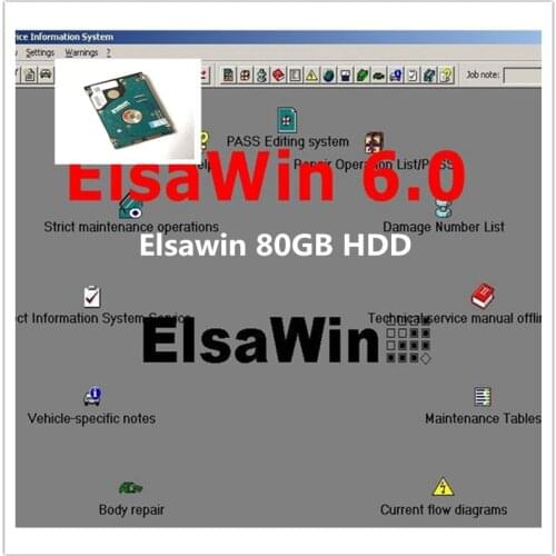 2021 Hot Auto Repair Software ElsaWin 6.0 Work For V-W 5.3 For Audi Auto Repair Software Elsa Win 6.0 Free Shipping