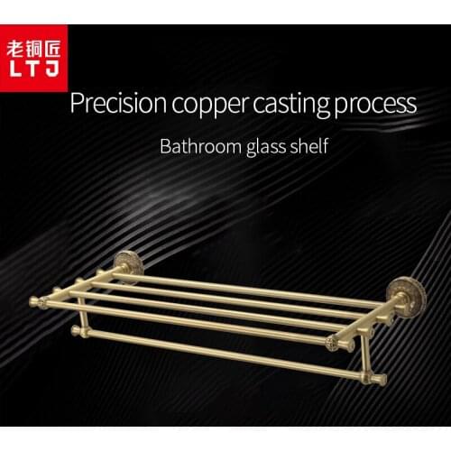 LTJ Antique Brass Towel Holder Washing Cloth/Towel Hanger Rack Towel Holder Space Saving Room Convenient Cloth Hanger Wall