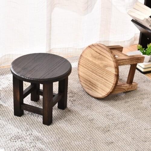 Fashion handmade round solid wood foot stool