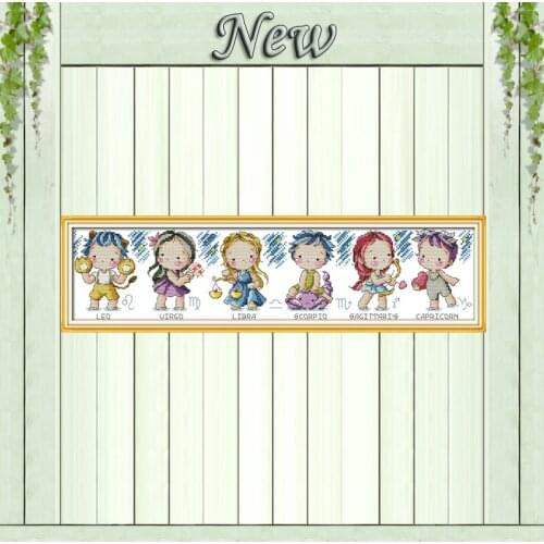 Constellation baby boy girl painting counted print on the canvas DMC 11CT 14CT kits DIY Cross Stitch embroidery needlework Sets