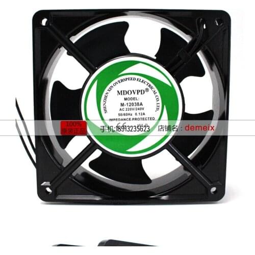 MDOVPD M-12038A Server Cooling Fan AC 220V 0.12A 120x120x38mm 2-wire