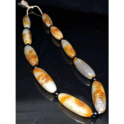 Natural hetian jade necklace jadite jade beads necklace for women men jewelry jadeite jade necklaces 16*5mm