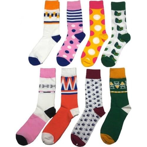 Peonfly Arrived New Brand Men Funny British Style Casual Fruits Happy Socks Cotton Long Chaussettes Homme Fantaisie