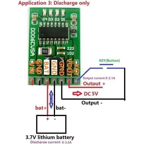 DYKB 4 in 1 DC 5V 2.1A Power Board 4.2V charge/Discharger(boost)/ Batterie protection/Battery indicator modules 3.7V lithium