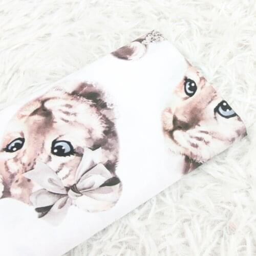 Half Meter 100% Cotton Cartoon Imitate Cat Fabric For Handmade DIY Bag Garment Dress Tissue 100% Cotton CR-563