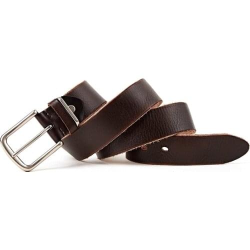 Casual Men belt leather jeans Leather Belt male 125cm Belts for Men Vintage Design Pin Buckle Genuine Leather belt Free shipping