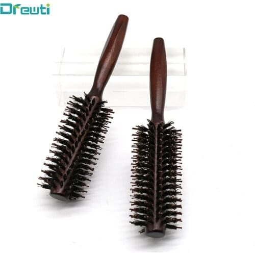 DREWTI Curlying Hair Comb Brush Wooden Handle Boar Bristle Hair Comb For Long Straight or Curly Hair Modeling Tools For Women