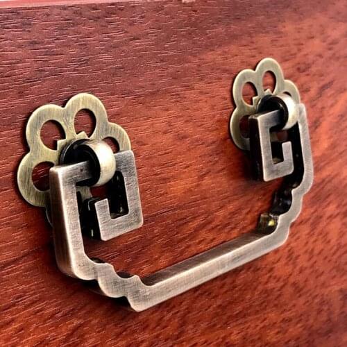 Pitch 68mm Retro Distressed Brass Cabinet pull ring knob yellow brass antique brass black drawer cupboard dresser handle knob