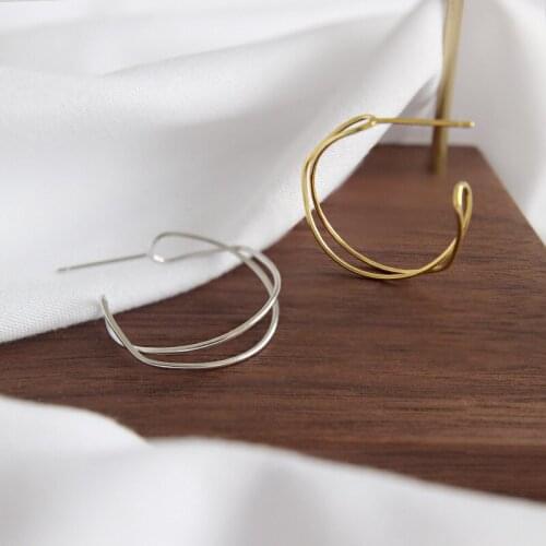 Korean real 925 Sterling Silver Stud Earring For Women Girl female INS Simple Wave Female Bijoux Anniversary fine jewelry new