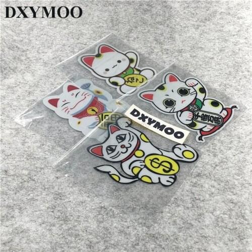 Japanese Lucky Cat Car Stickers Cartoon Safe Drive Drift Motorcycle Helmet Vinyl Decals 12cm