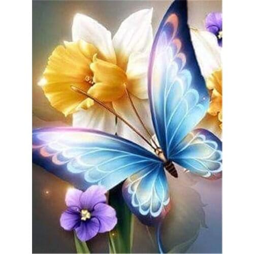 Butterfly And Flower Printed Fabric 11CT Cross Stitch Patterns Embroidery DMC Threads Knitting work Craft Painting Jewelry