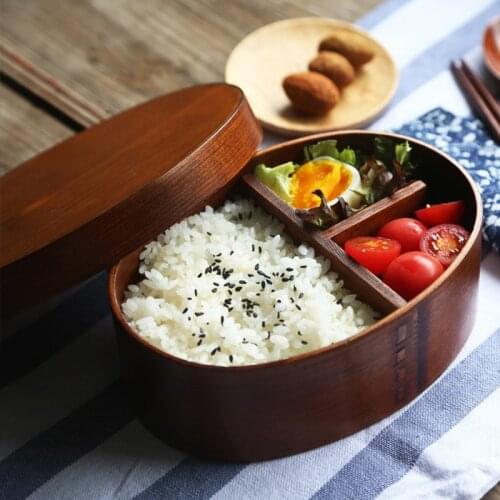 Japanese Style Bento Box One-Person Food Preservation Box Tableware Wooden Lunch Box For Kids Student Leak-Proof Food Container