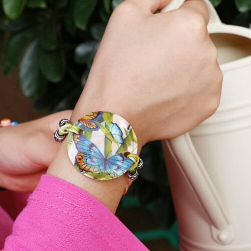 ZOSHI Brand Fashion Shell bracelet Women Colorful Leather Rope Chain Charms Bracelet Bangle Summer Owl Wrap Bracelets For Women