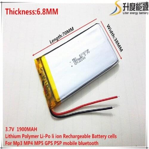1pcs 3.7V,1900mAH,633870 Polymer lithium ion / Li-ion battery for TOY,POWER BANK,GPS,mp3,mp4,cell phone,speaker