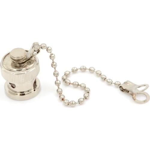 Hot New 1Pc Plug Cover Waterproof Connector Plugs Dust Metal Cap With Chain