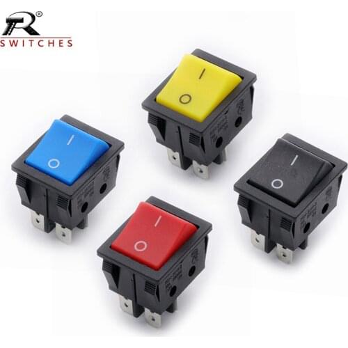 100PCS Rocker Switch KCD4-201N-B Electric Welding Machine Switch without light 30A 250V T8555 type with 4pin feet 2 position