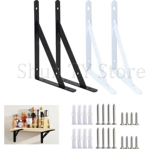 2 Pcs Metal Triangle Shelf Bracket Heavy Duty Right Angle Support Frame Wall Mounted Multifunctional Home Decor Hardware