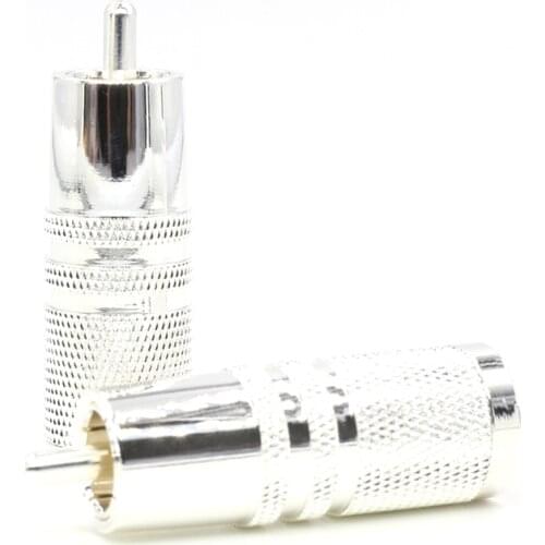 4pcs hi-end Audio RCA plug silver plated rca plug hifi Audio RCA Plug connector