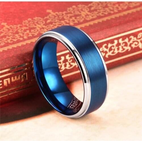 8mm Stainless Steel Men Ring Jewelry Wedding Engagement Bands Anniversary Party Gift Vintage Rings Accessories