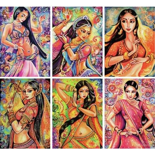 5D Diy diamond painting Indian Woman dancing Full Drill diamond embroidery cross stitch mosaic Craft Kits Home Religion Gift