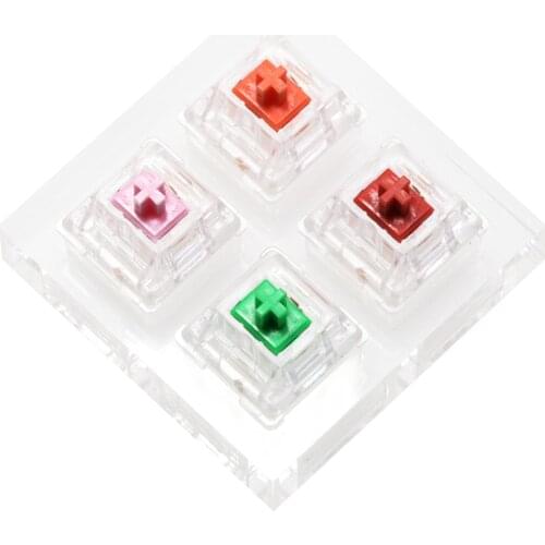 Aluminum or Acrylic Switch Tester 2X2 EVERGLIDE SWITCH Sakura Pink Jade Green Coral Red Amber Orange RGB for Mechanical Keyboard