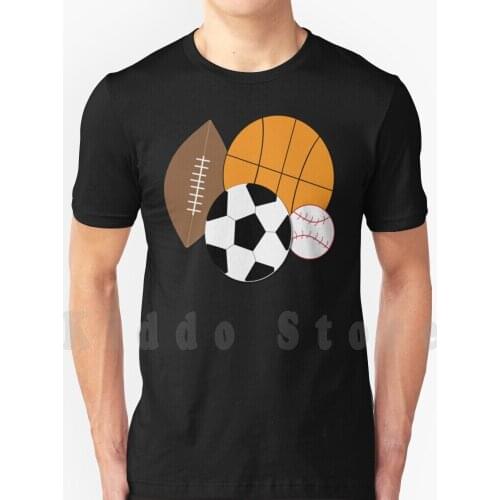 American Football Basketball Baseball Soccer Artwork T Shirt DIY Big Size 100% Cotton American Football Basketball Soccer