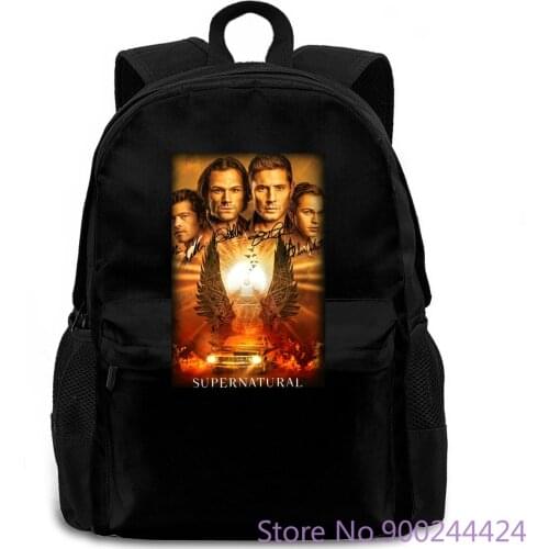 FREESHIP Supernatural Dean Sam Castiel Crowley BLACK For Fan Full New Arrival women men backpack laptop travel school adult
