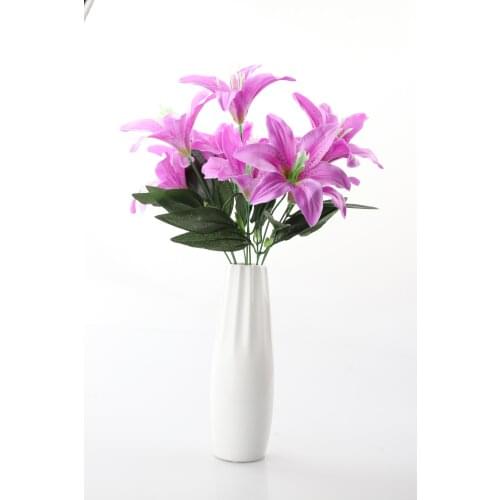 CRY 10 Heads Artificial Fake Silk Lilies Flowers Bridal Bouquet Wedding Home Decor