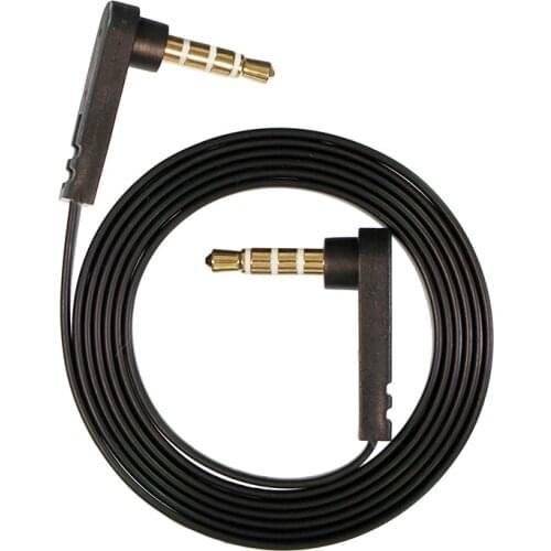Dual 90 degree elbow angled 3.5mm male to male 4 pole 3 pole car AUX tiny and soft live broadcasting audio cable flat shape 1m