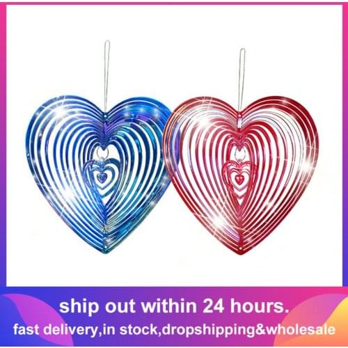 Geometric Art Heart Wind Spinner Garden Yard Art Wind Spinners Beating Heart Wind Spinner Perfect Choice To Make Your House