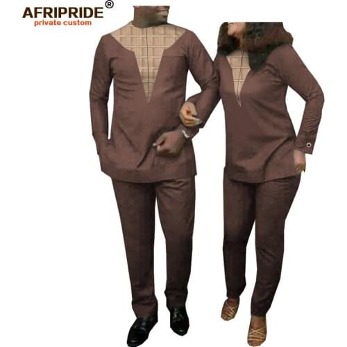 Couple`s Clothing African Clothing Men and Women 2 Piece Set Tracksuit Tribal Outfits Matching Sets AFRIPRIDE A20C001
