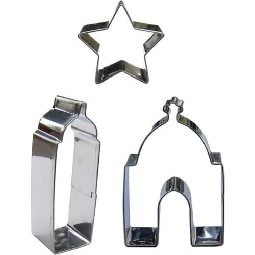 Cross Church, Towers, little star shaped 3 piece biscuit cutting molds, baking tools, cake decorating soft candy tools
