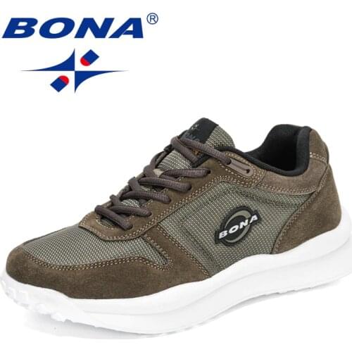 BONA 2021 New Designers Fashion Men Casual Shoes Brand Sneakers Man Lightweight Lace-up Walking Footwear Mansculino Comfortable