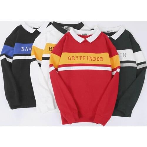 Wizard college Cosplay Harris stripe series letter embroidery loose couple sweater cartoon mens and womens Sweatshirt Pullover