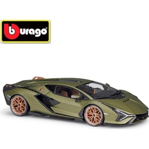 Bburago Diecast 1:18 Sian FKP 37 Green Sport Car High Simulation Vehicle Alloy Model Car