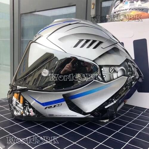 X-Fourteen Full Face Motorcycle helmet X14 YZF-R1M Special Edition Silver Helmet Motocross Racing Motorbike Riding Helmet