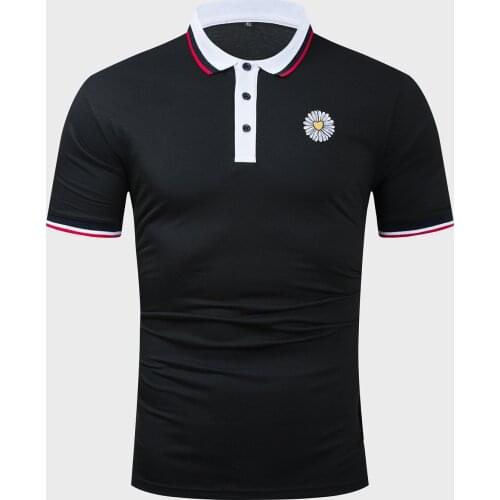 ONIROID 2021 Standing collar casual fashion large-size new mens embroidered cotton polo shirt with short sleeves601