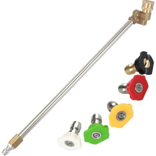 Pressure Washer Wand with Adjustable Angle Nozzle, 16 in ch Spray Lance 180 Degree with 5 Angles Quick Connect Pivot Adapter Cou