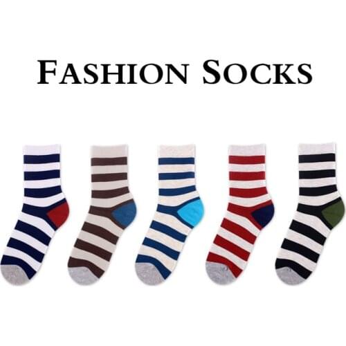 Mens Casual Korean Style Striped Socks Male Party Dress Cotton Socks Man Summer Absorb Sweat Breathable Business Socks Sox