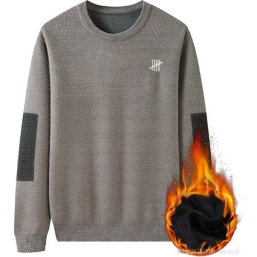 New winter thickening mens trendy fat plus fat plus size warm plus velvet casual sweater 7xl