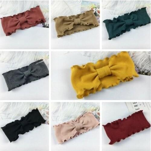 Autumn and Winter Boys and Girls Cute Childrens Wave Lace Hair Band Solid Bow Headwear 8 Color