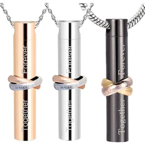 Womens Mens Urn Necklaces for Ashes Stainless Steel Infinity Together Love Cylinder Pendant Cremation Jewelry Memorial Keepsake